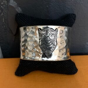 Silver Owl Cuff Bracelet